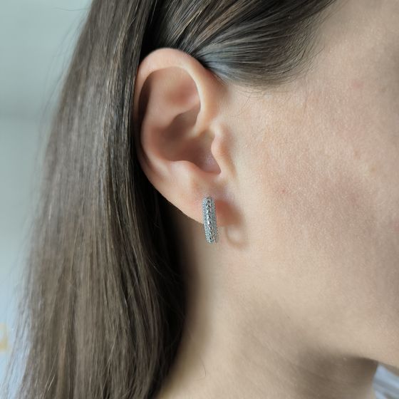 Серебряные серьги с фианитами