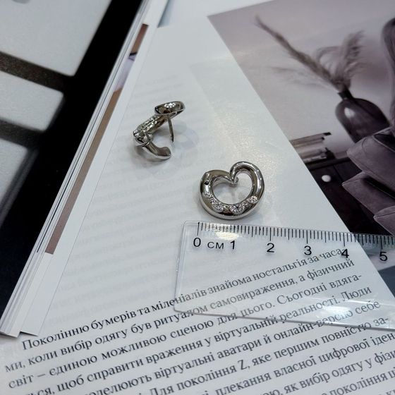 Серебряные серьги с фианитами