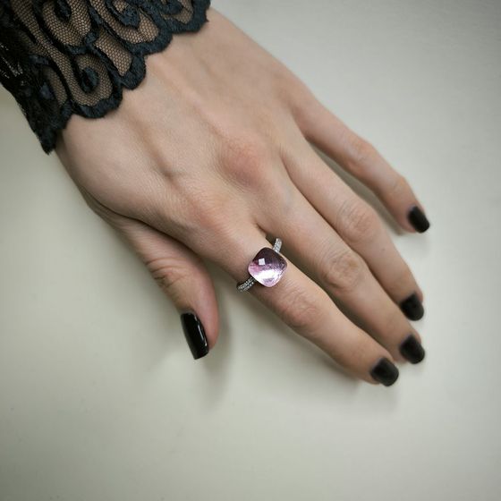 Серебряное кольцо с фианитами