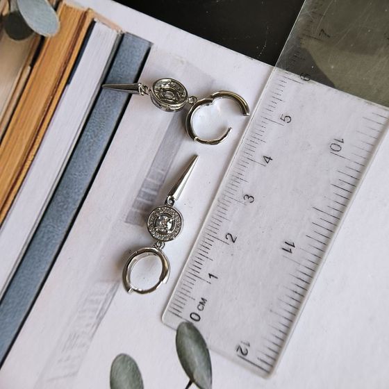 Серебряные серьги с фианитами Серебряные серьги с фианитами