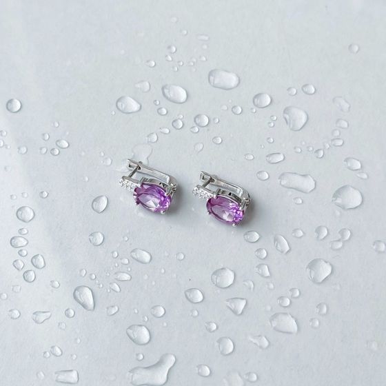 Серебряные серьги с александритом 6.415ct