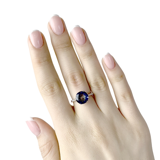 Серебряное кольцо с мистик топазом 3.022ct