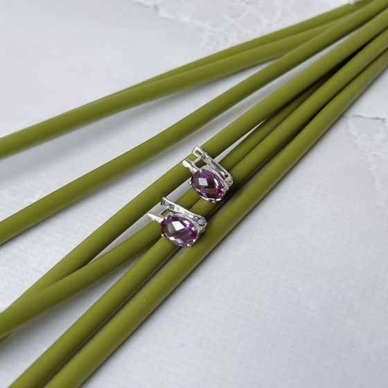 Серебряные серьги с александритом 6.538ct