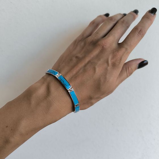 Серебряный браслет с бирюзой Серебряный браслет с бирюзой