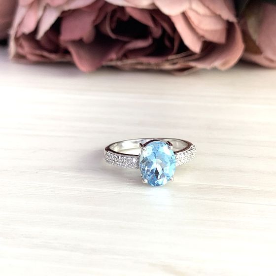 Серебряное кольцо с топазом 3.11ct