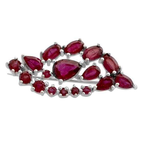 Серебряная брошка с рубином 4.325ct