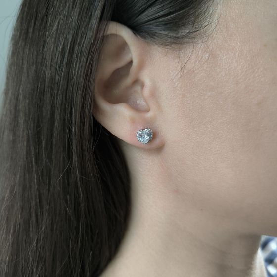 Серебряные серьги с фианитами