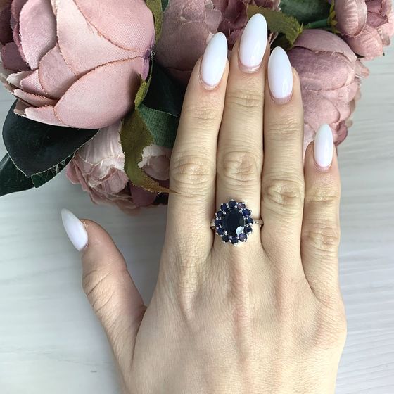 Серебряное кольцо с сапфиром 5.58ct