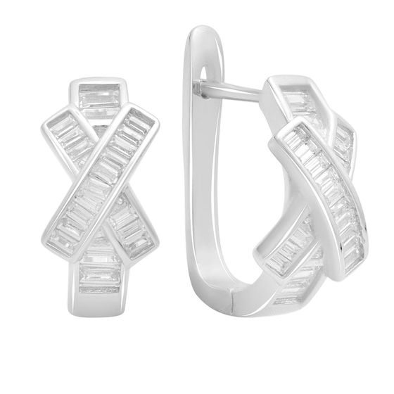 Серебряные серьги с фианитами