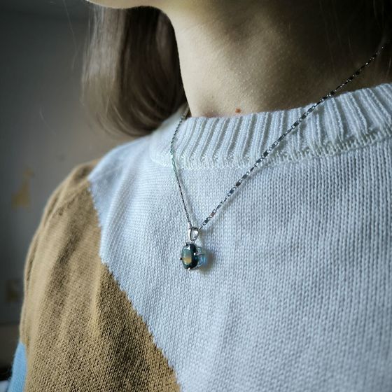 Серебряная подвеска с топазом Лондон Блю 3.45ct
