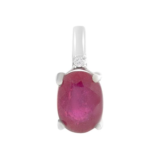 Серебряная подвеска с рубином 1.157ct