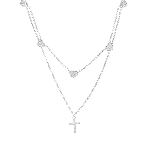 Серебряное колье с фианитами