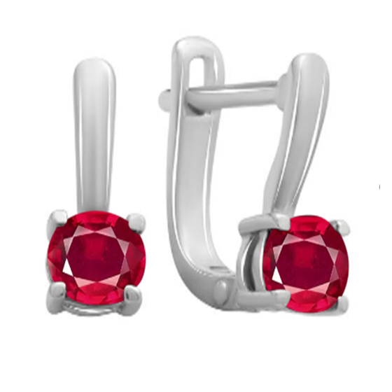 Серебряные серьги с рубином 0.723ct