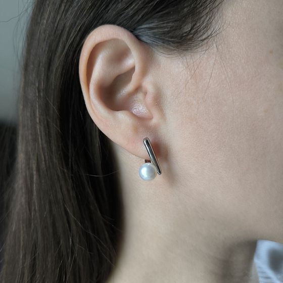 Серебряные серьги с жемчугом