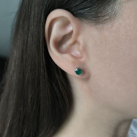 Серебряные серьги с агатом 0.917ct