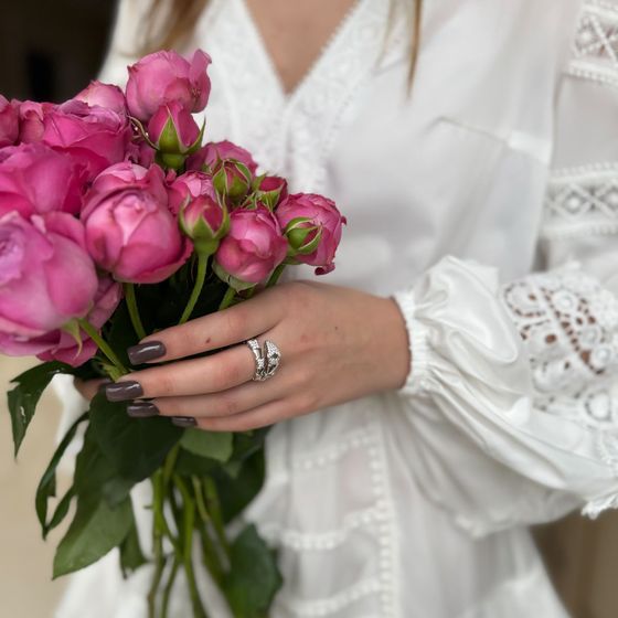 Серебряное кольцо с фианитами