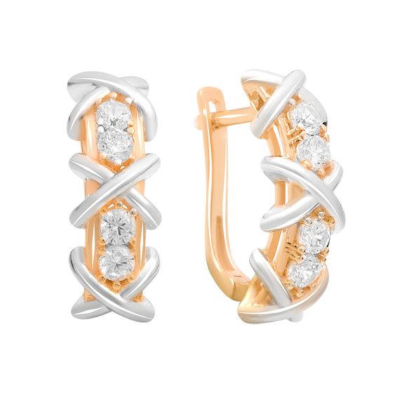 Серебряные серьги с фианитами 0.32ct