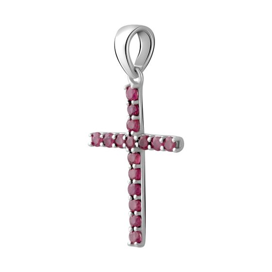 Серебряный крестик с рубином 0.88ct