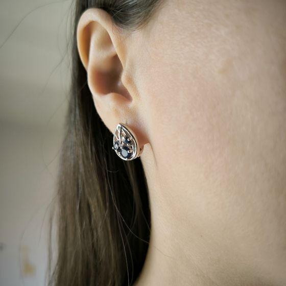 Серебряные серьги с сапфиром 2.238ct