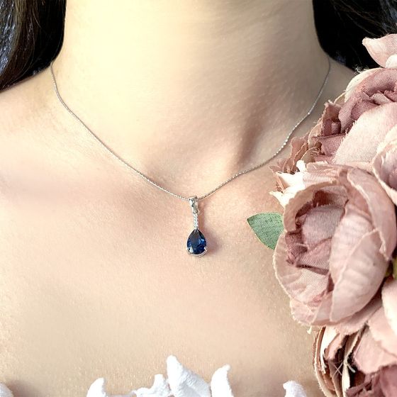 Серебряная подвеска с топазом Лондон Блю 1.625ct