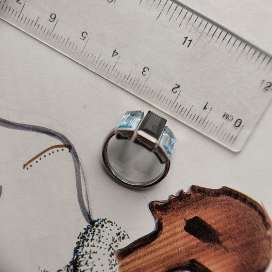 Серебряное кольцо с топазом Лондон Блю 7.378ct, топазом