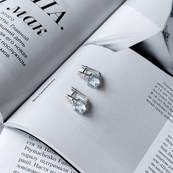 Серебряные серьги с топазом 4.323ct