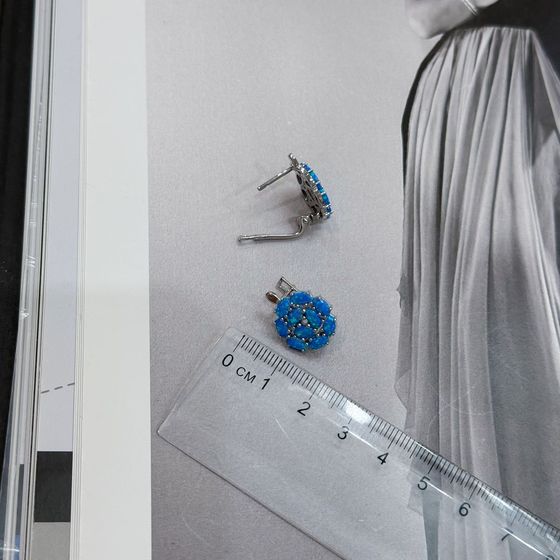 Серебряные серьги с опалом 2.643ct