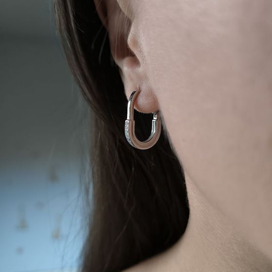 Серебряные серьги с фианитами