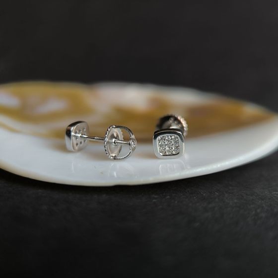 Серебряные серьги с фианитами