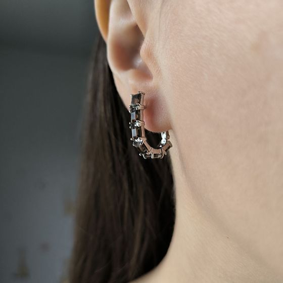 Серебряные серьги с раухтопазом (дымчатым кварцем) 4.258ct