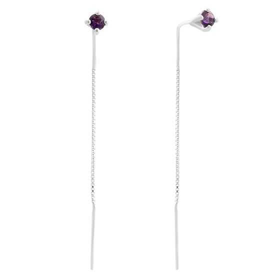 Серебряные серьги с аметистом 0.482ct