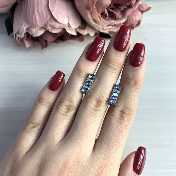 Серебряные серьги с мистик топазом 1.692ct