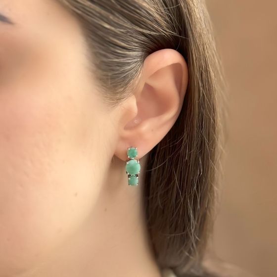 Серебряные серьги с изумрудом 4.558ct