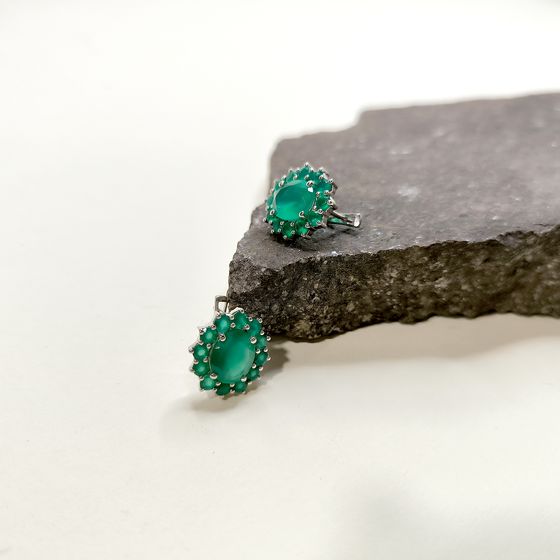 Серебряные серьги с агатом 6.913ct