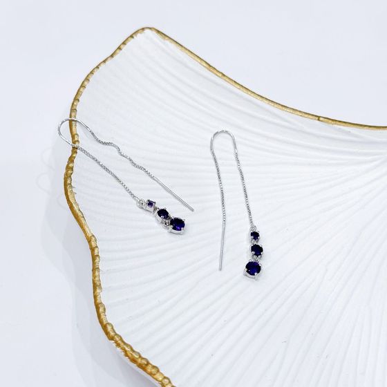 Серебряные серьги с аметистом 1.783ct