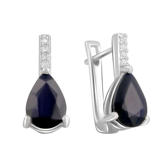 Серебряные серьги с сапфиром 4.781ct