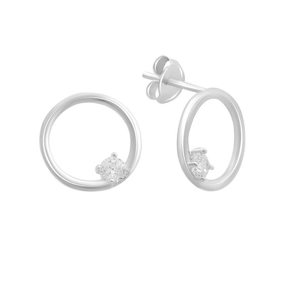 Серебряные серьги с фианитами