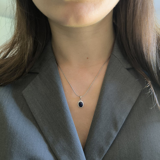 Серебряная подвеска с сапфиром 1.879ct
