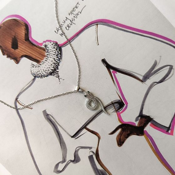 Серебряное колье с фианитами