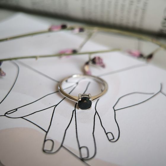 Серебряное кольцо с сапфиром 0.718ct