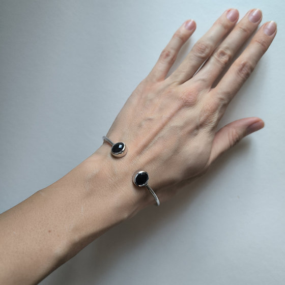 Серебряный браслет с сапфиром nano 4.52ct