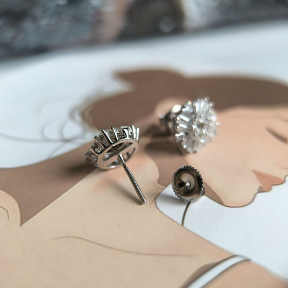 Серебряные серьги с фианитами