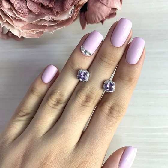 Серебряные серьги с аметистом 1.52ct