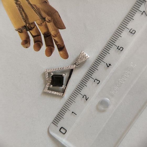Серебряная подвеска с раухтопазом (дымчатым кварцем) 1.526ct