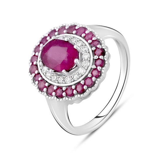 Серебряное кольцо с рубином 3.52ct