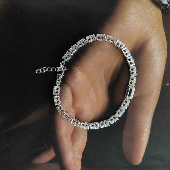 Серебряный браслет с сапфиром nano 9.25ct