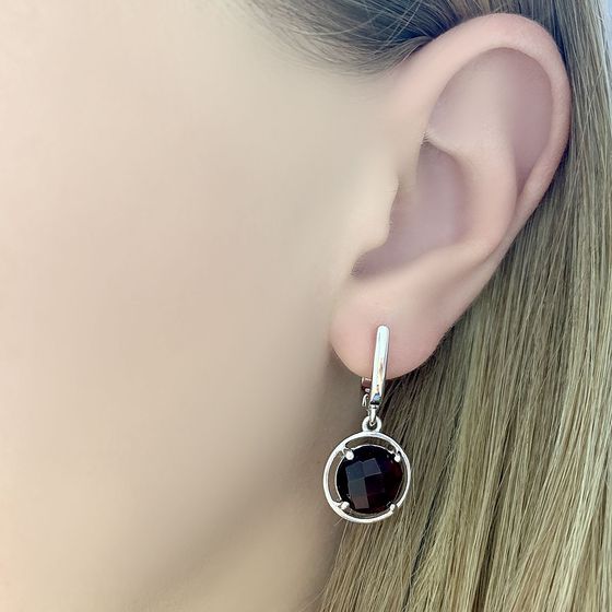 Серебряные серьги с гранатом 7.975ct