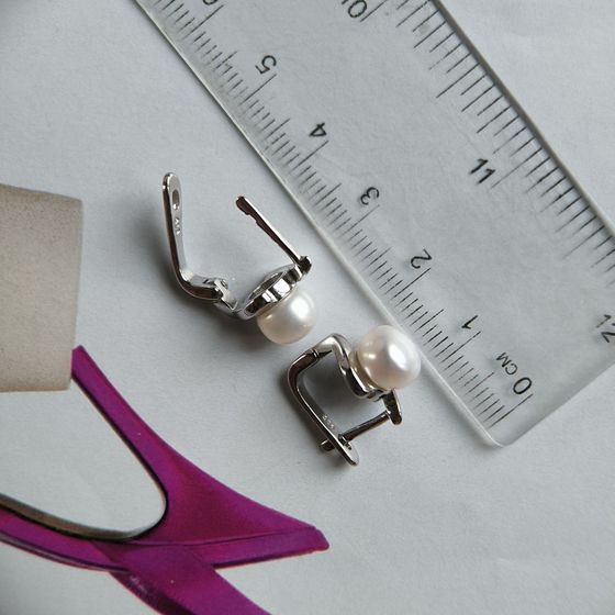 Серебряные серьги с жемчугом