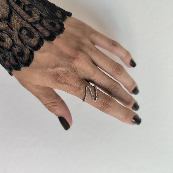 Серебряное кольцо с фианитами