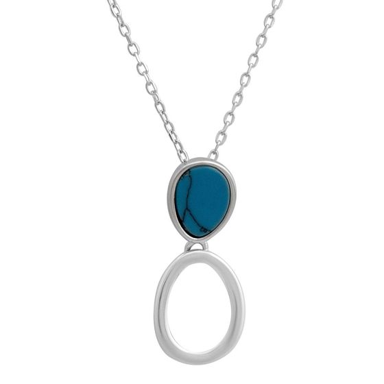 Серебряное колье с бирюзой
